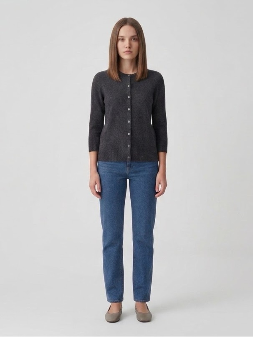 Like new gap Women lambwool blend grey cardigan